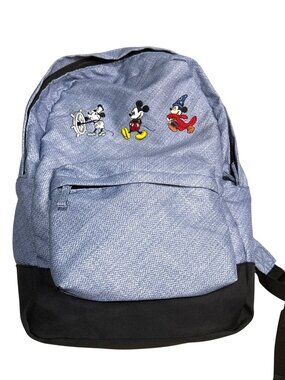 NWOT Disney Mickey Mouse Through the Years Backpack Denim Blue Full Size